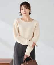 K2FBD25049 a.v.v(アー・ヴェ・ヴェ) ダイヤ柄ニットプルオーバー ライトイエロー