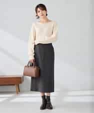 K2FBD25049 a.v.v(アー・ヴェ・ヴェ) ダイヤ柄ニットプルオーバー ライトイエロー