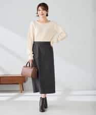 K2FBD25049 a.v.v(アー・ヴェ・ヴェ) ダイヤ柄ニットプルオーバー ライトイエロー