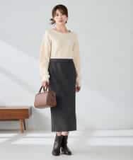 K2FBD25049 a.v.v(アー・ヴェ・ヴェ) ダイヤ柄ニットプルオーバー ライトイエロー