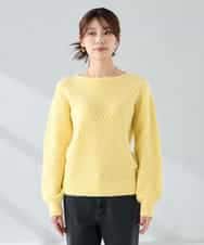 K2FBD25049 a.v.v(アー・ヴェ・ヴェ) ダイヤ柄ニットプルオーバー ライトイエロー