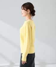K2FBD25049 a.v.v(アー・ヴェ・ヴェ) ダイヤ柄ニットプルオーバー ライトイエロー