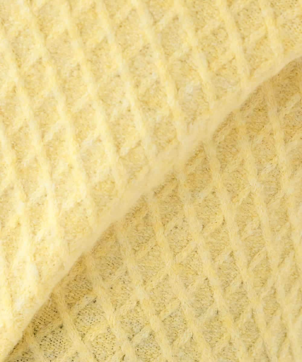 K2FBD25049 a.v.v(アー・ヴェ・ヴェ) ダイヤ柄ニットプルオーバー ライトイエロー