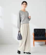 K2FBD27054 a.v.v(アー・ヴェ・ヴェ) フラワー刺繍ニットプルオーバー ライトブルー