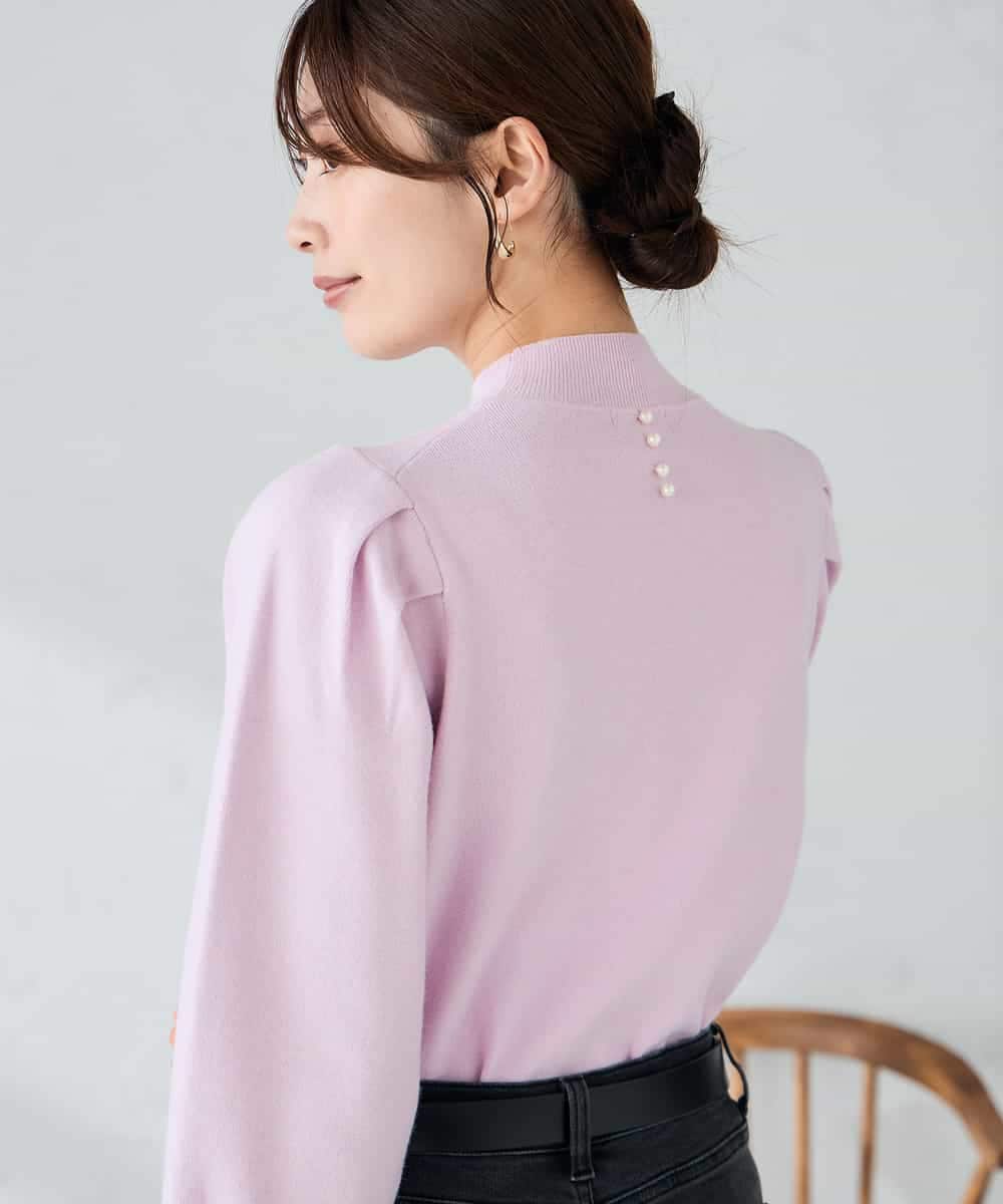 K2FBD28044 a.v.v(アー・ヴェ・ヴェ) プチハイネックショルダータックニット ピンク