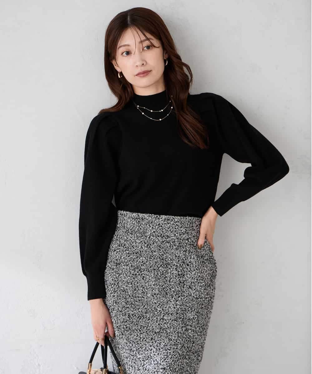 K2FBD28044 a.v.v(アー・ヴェ・ヴェ) プチハイネックショルダータックニット ピンク