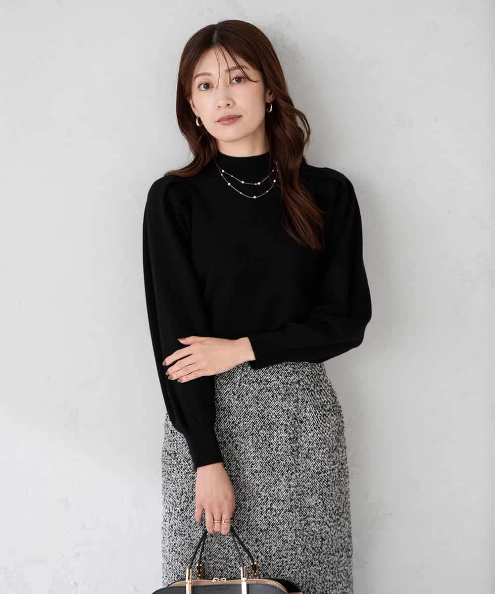 K2FBD28044 a.v.v(アー・ヴェ・ヴェ) プチハイネックショルダータックニット ピンク