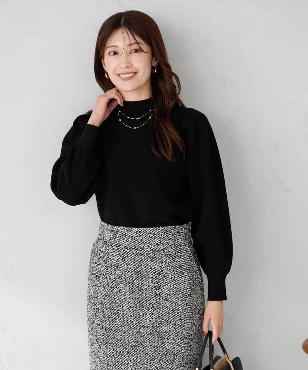 K2FBD28044 a.v.v(アー・ヴェ・ヴェ) プチハイネックショルダータックニット ピンク