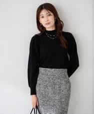 K2FBD28044 a.v.v(アー・ヴェ・ヴェ) プチハイネックショルダータックニット ブラック