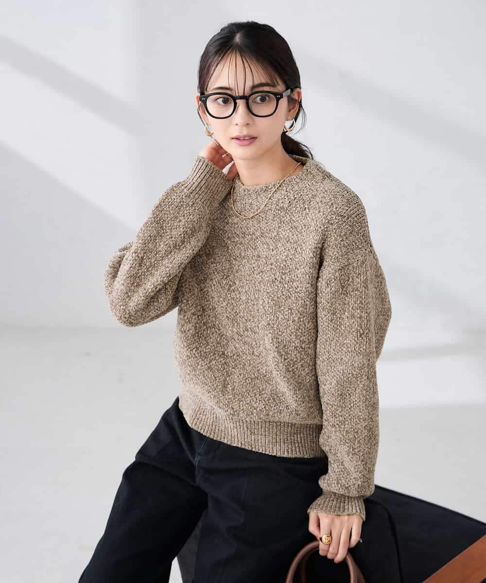 K2FBD33049 a.v.v(アー・ヴェ・ヴェ) モールヤーンニット モカ