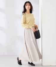 K2FBD34049 a.v.v(アー・ヴェ・ヴェ) アーガイルパフスリーブニット ライトイエロー