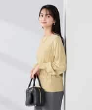 K2FBD34049 a.v.v(アー・ヴェ・ヴェ) アーガイルパフスリーブニット ライトイエロー