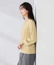 K2FBD34049 a.v.v(アー・ヴェ・ヴェ) アーガイルパフスリーブニット ライトイエロー