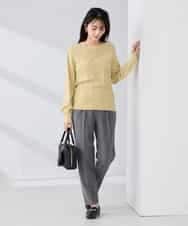 K2FBD34049 a.v.v(アー・ヴェ・ヴェ) アーガイルパフスリーブニット ライトイエロー