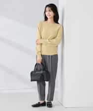 K2FBD34049 a.v.v(アー・ヴェ・ヴェ) アーガイルパフスリーブニット ライトイエロー