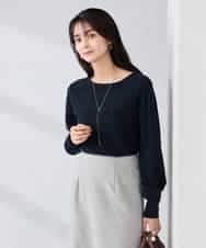 K2FBD34049 a.v.v(アー・ヴェ・ヴェ) アーガイルパフスリーブニット ライトイエロー