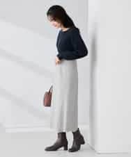 K2FBD34049 a.v.v(アー・ヴェ・ヴェ) アーガイルパフスリーブニット ライトイエロー