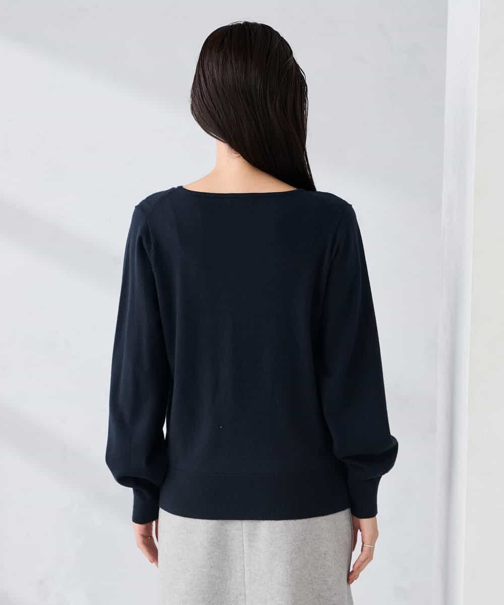 K2FBD34049 a.v.v(アー・ヴェ・ヴェ) アーガイルパフスリーブニット ライトイエロー