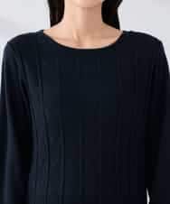 K2FBD34049 a.v.v(アー・ヴェ・ヴェ) アーガイルパフスリーブニット ライトイエロー