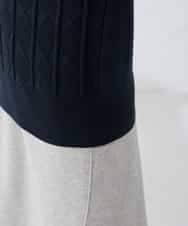 K2FBD34049 a.v.v(アー・ヴェ・ヴェ) アーガイルパフスリーブニット ライトイエロー