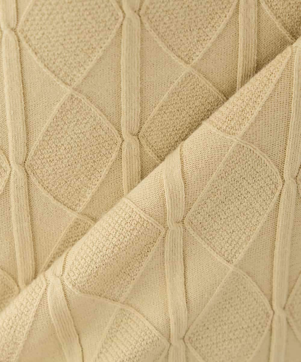 K2FBD34049 a.v.v(アー・ヴェ・ヴェ) アーガイルパフスリーブニット ライトイエロー