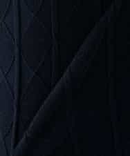 K2FBD34049 a.v.v(アー・ヴェ・ヴェ) アーガイルパフスリーブニット ライトイエロー