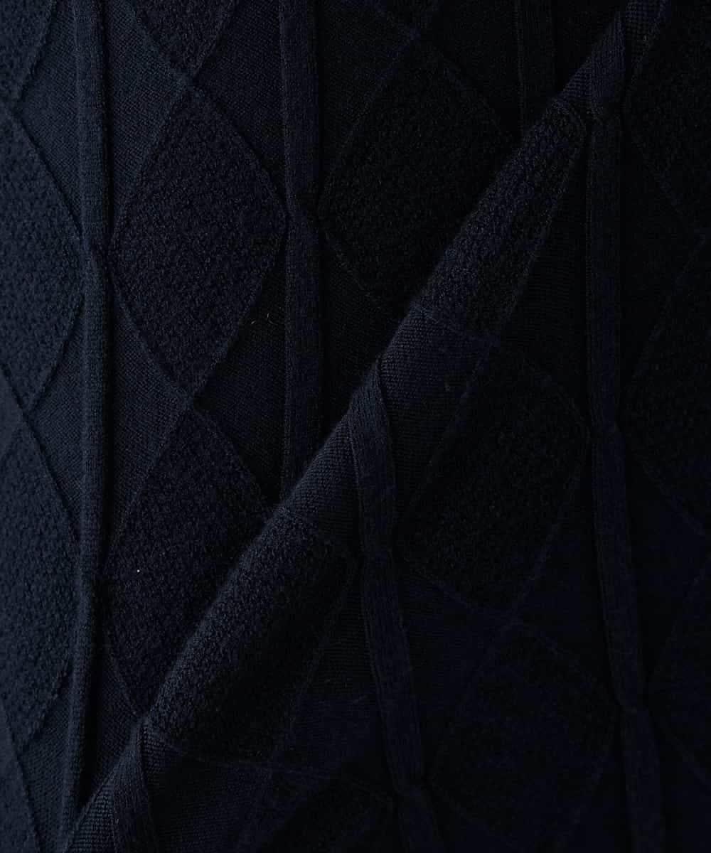 K2FBD34049 a.v.v(アー・ヴェ・ヴェ) アーガイルパフスリーブニット ライトイエロー