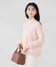 K2FBD35049 a.v.v(アー・ヴェ・ヴェ) スパンコールボーダーニット ピンク