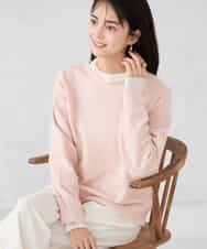 K2FBD35049 a.v.v(アー・ヴェ・ヴェ) スパンコールボーダーニット ピンク