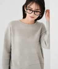 K2FBD35049 a.v.v(アー・ヴェ・ヴェ) スパンコールボーダーニット ピンク