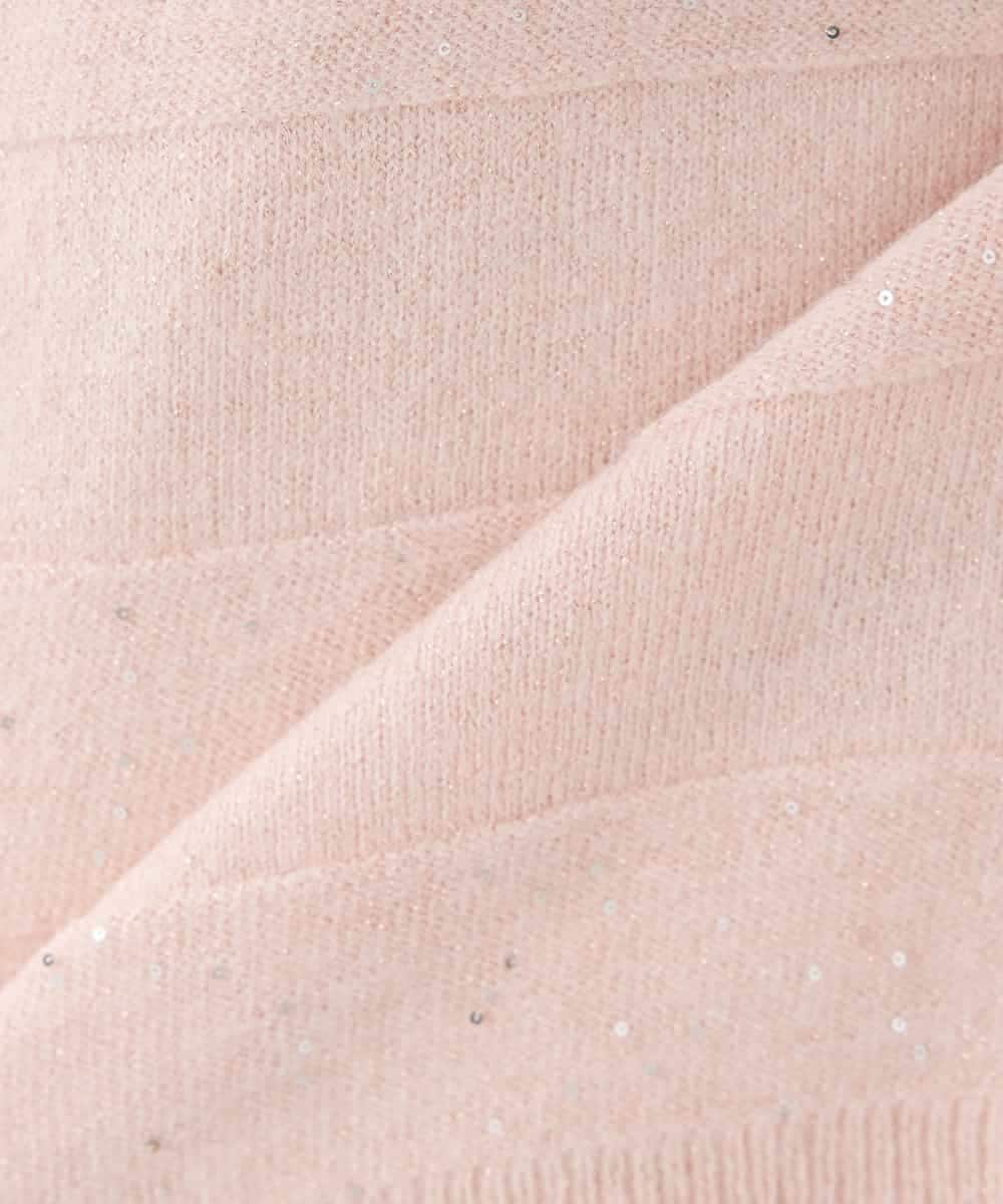 K2FBD35049 a.v.v(アー・ヴェ・ヴェ) スパンコールボーダーニット ピンク