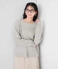 K2FBD35049 a.v.v(アー・ヴェ・ヴェ) スパンコールボーダーニット グレー