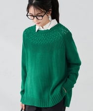 K2FBD36049 a.v.v(アー・ヴェ・ヴェ) ケーブル求心風ニット グリーン