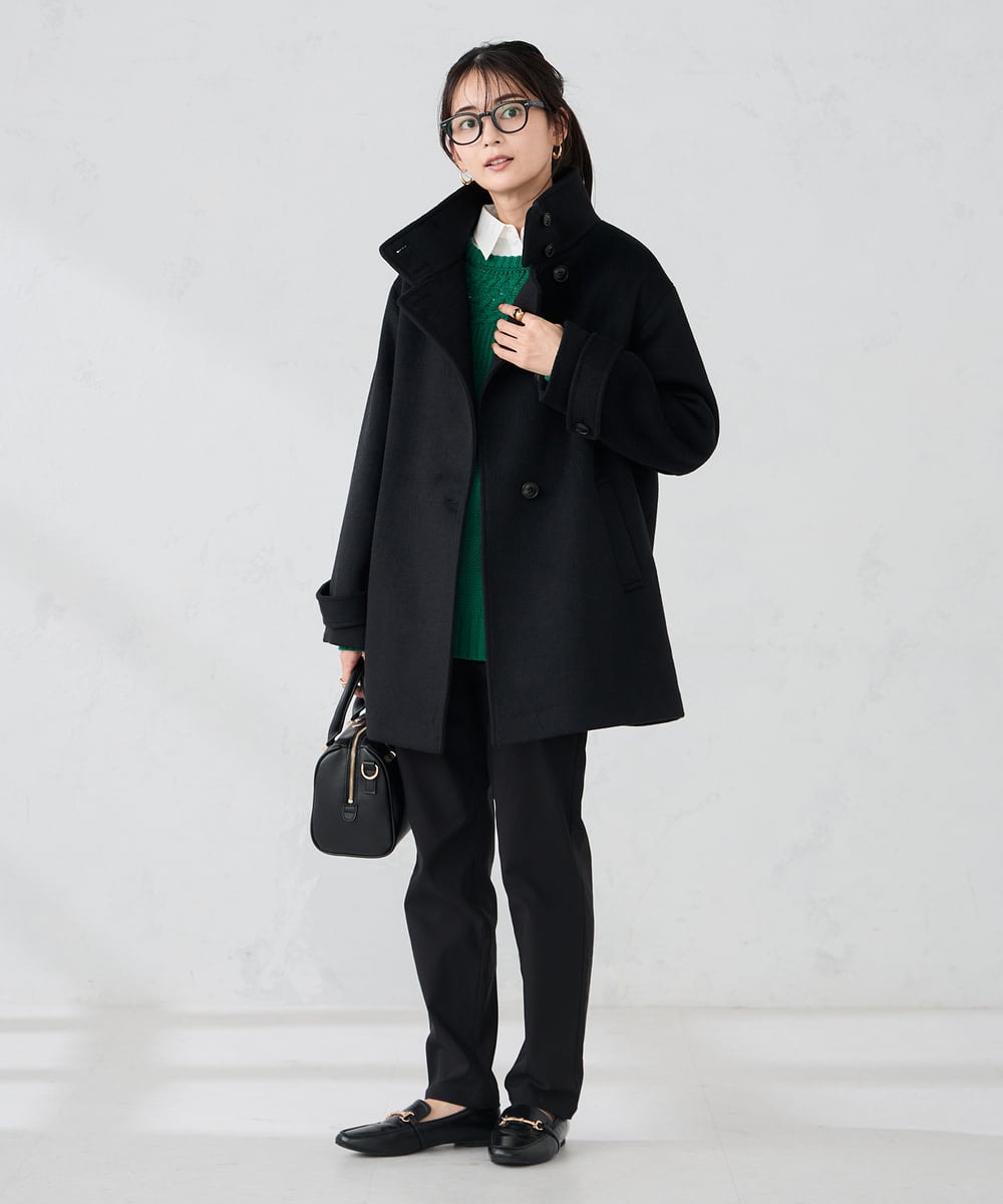 K2FBD36049 a.v.v(アー・ヴェ・ヴェ) ケーブル求心風ニット グリーン