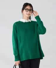 K2FBD36049 a.v.v(アー・ヴェ・ヴェ) ケーブル求心風ニット グリーン