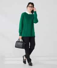 K2FBD36049 a.v.v(アー・ヴェ・ヴェ) ケーブル求心風ニット グリーン