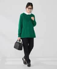 K2FBD36049 a.v.v(アー・ヴェ・ヴェ) ケーブル求心風ニット グリーン