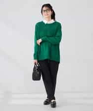 K2FBD36049 a.v.v(アー・ヴェ・ヴェ) ケーブル求心風ニット グリーン