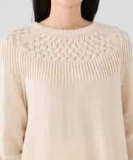 K2FBD36049 a.v.v(アー・ヴェ・ヴェ) ケーブル求心風ニット グリーン