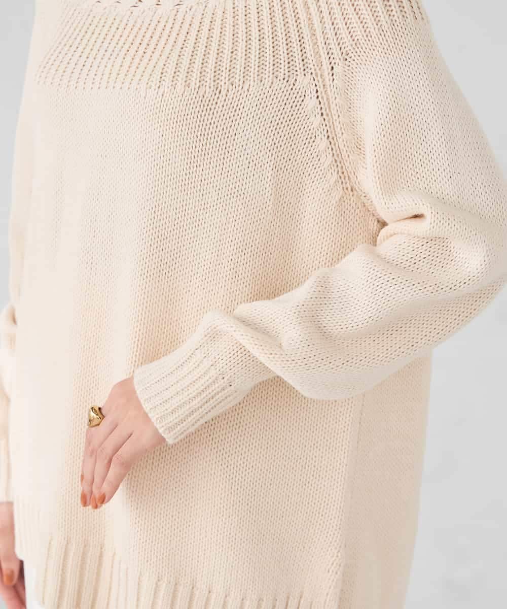 K2FBD36049 a.v.v(アー・ヴェ・ヴェ) ケーブル求心風ニット グリーン