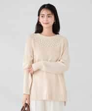 K2FBD36049 a.v.v(アー・ヴェ・ヴェ) ケーブル求心風ニット アイボリー