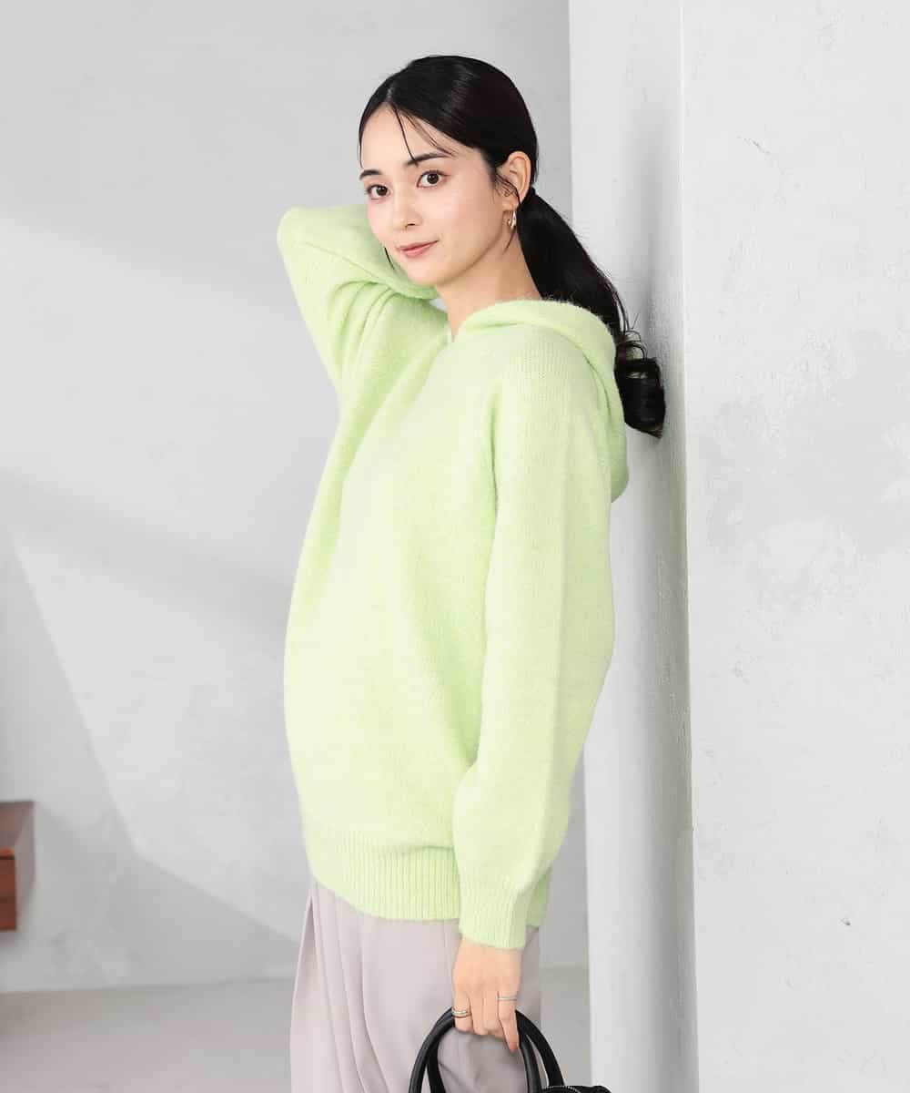 K2FBD39054 a.v.v(アー・ヴェ・ヴェ) ヘアリーニットフーディー グリーン