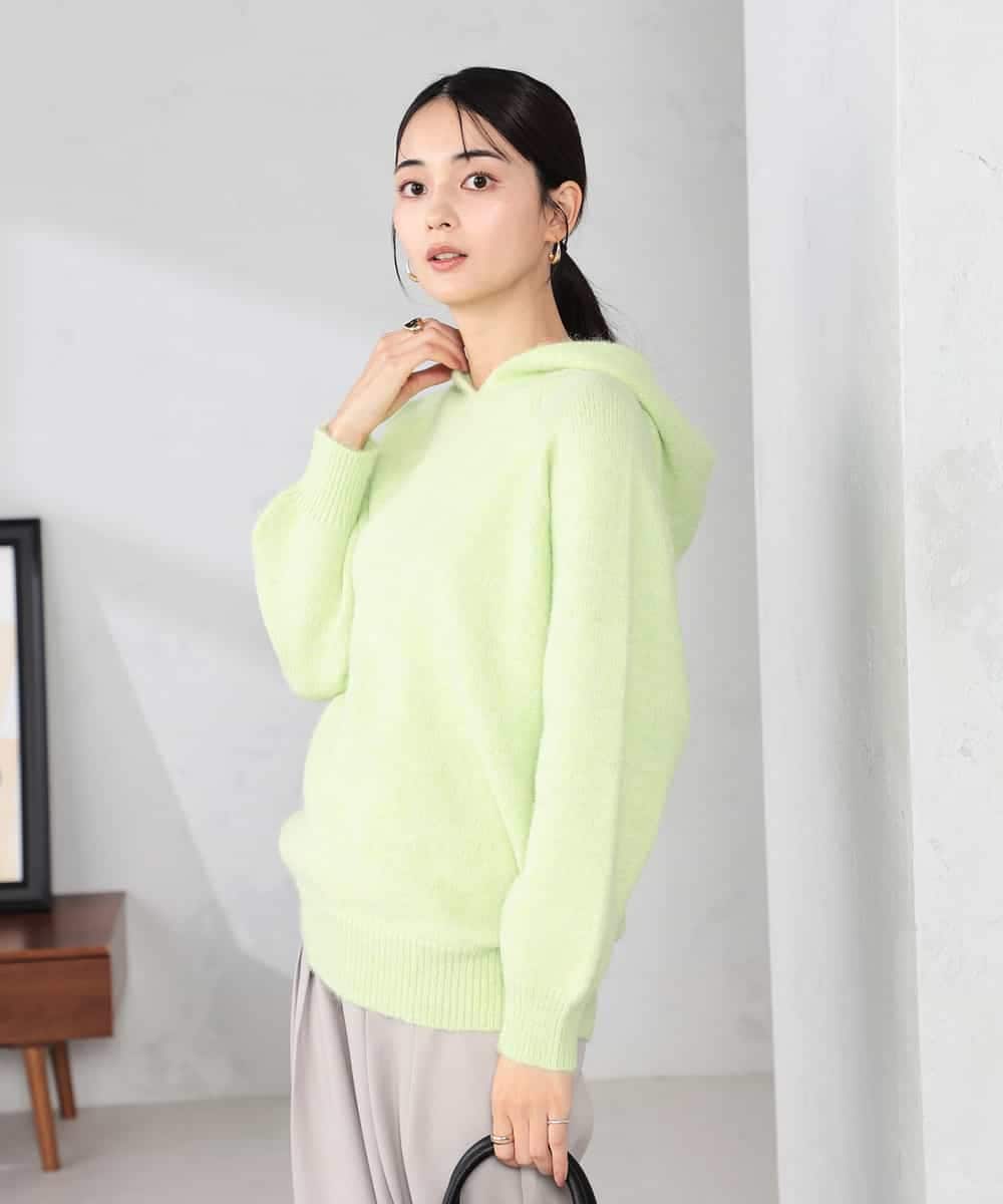 K2FBD39054 a.v.v(アー・ヴェ・ヴェ) ヘアリーニットフーディー グリーン