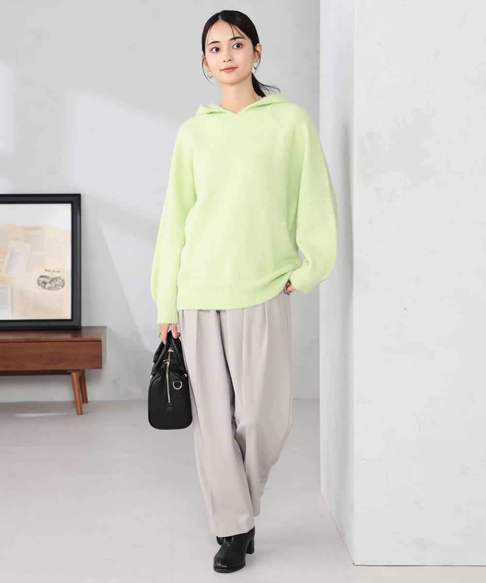 K2FBD39054 a.v.v(アー・ヴェ・ヴェ) ヘアリーニットフーディー グリーン