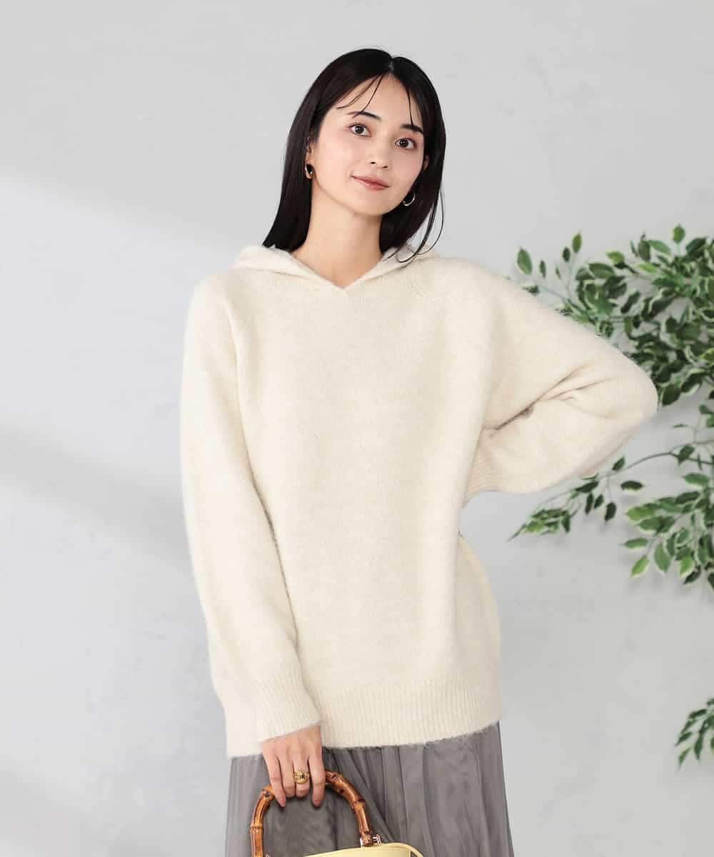 K2FBD39054 a.v.v(アー・ヴェ・ヴェ) ヘアリーニットフーディー グリーン