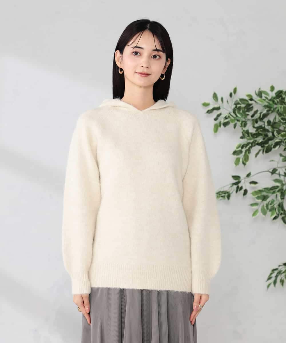 K2FBD39054 a.v.v(アー・ヴェ・ヴェ) ヘアリーニットフーディー グリーン