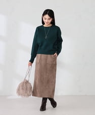 K2FBD42044 a.v.v(アー・ヴェ・ヴェ) クロップドスウェットライクニット グリーン