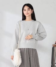 K2FBD42044 a.v.v(アー・ヴェ・ヴェ) クロップドスウェットライクニット グリーン