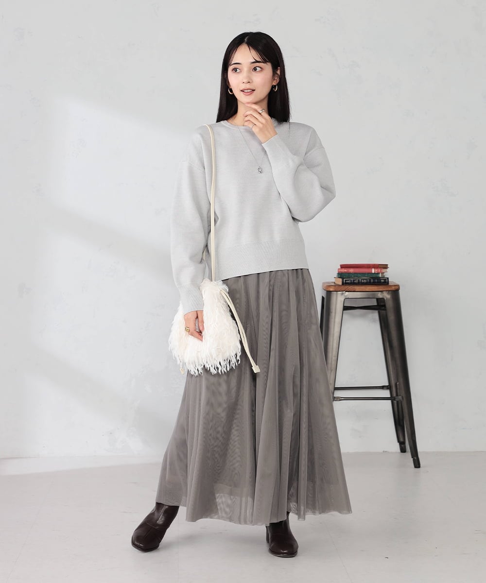 K2FBD42044 a.v.v(アー・ヴェ・ヴェ) クロップドスウェットライクニット グリーン