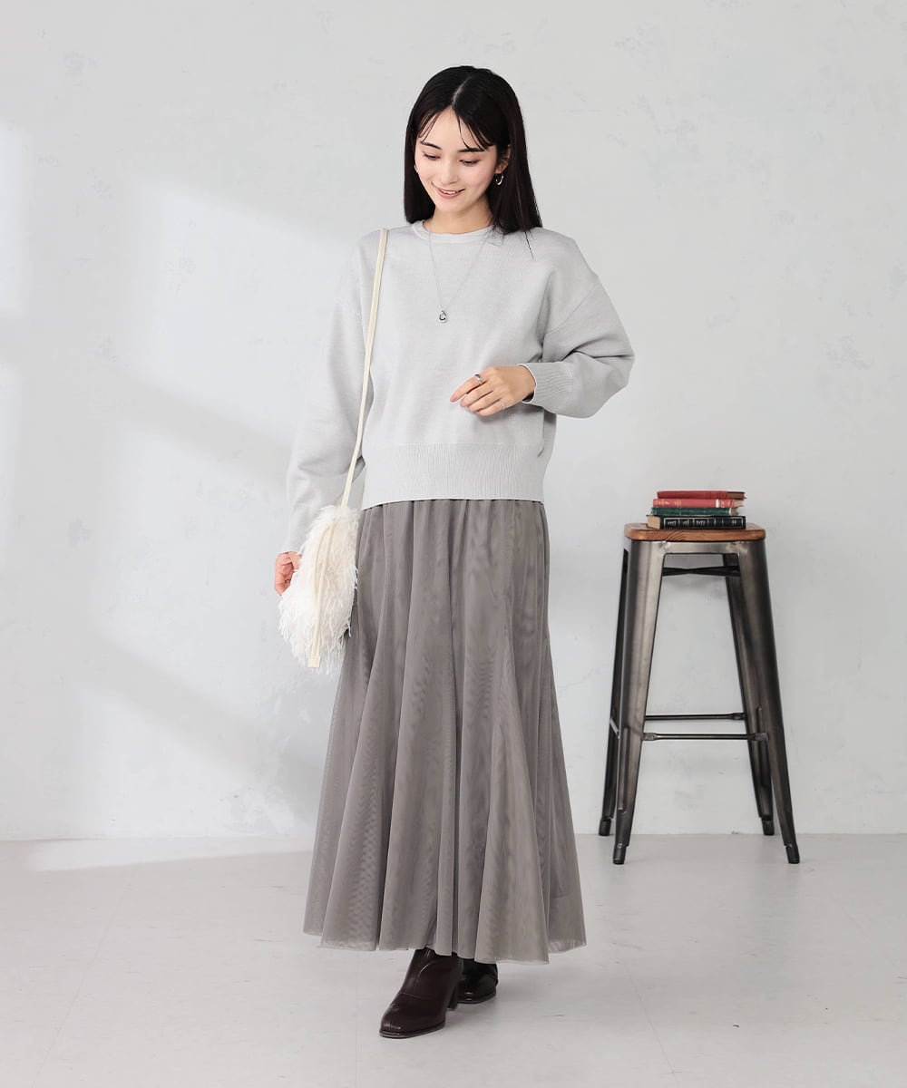 K2FBD42044 a.v.v(アー・ヴェ・ヴェ) クロップドスウェットライクニット グリーン